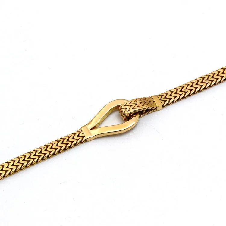 Real Gold Unisex Belt Chain Bracelet with Box Clasp Lock (19 cm) - Model 0268 BR1724