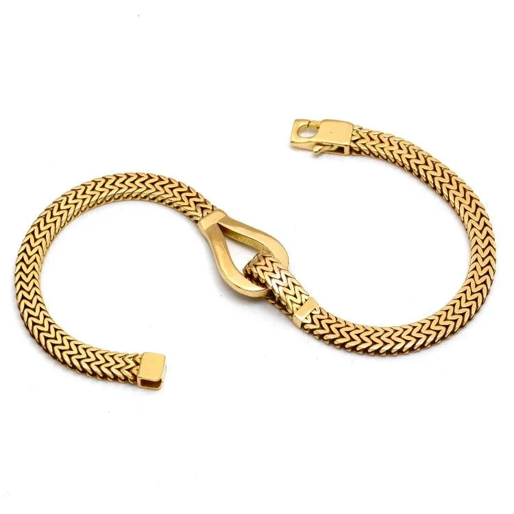 Real Gold Unisex Belt Chain Bracelet with Box Clasp Lock (19 cm) - Model 0268 BR1724