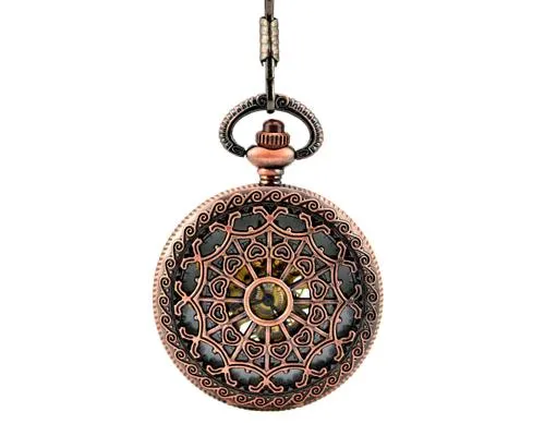 Retro Dial Hand Wind Mechanical Pocket Watch with Chain