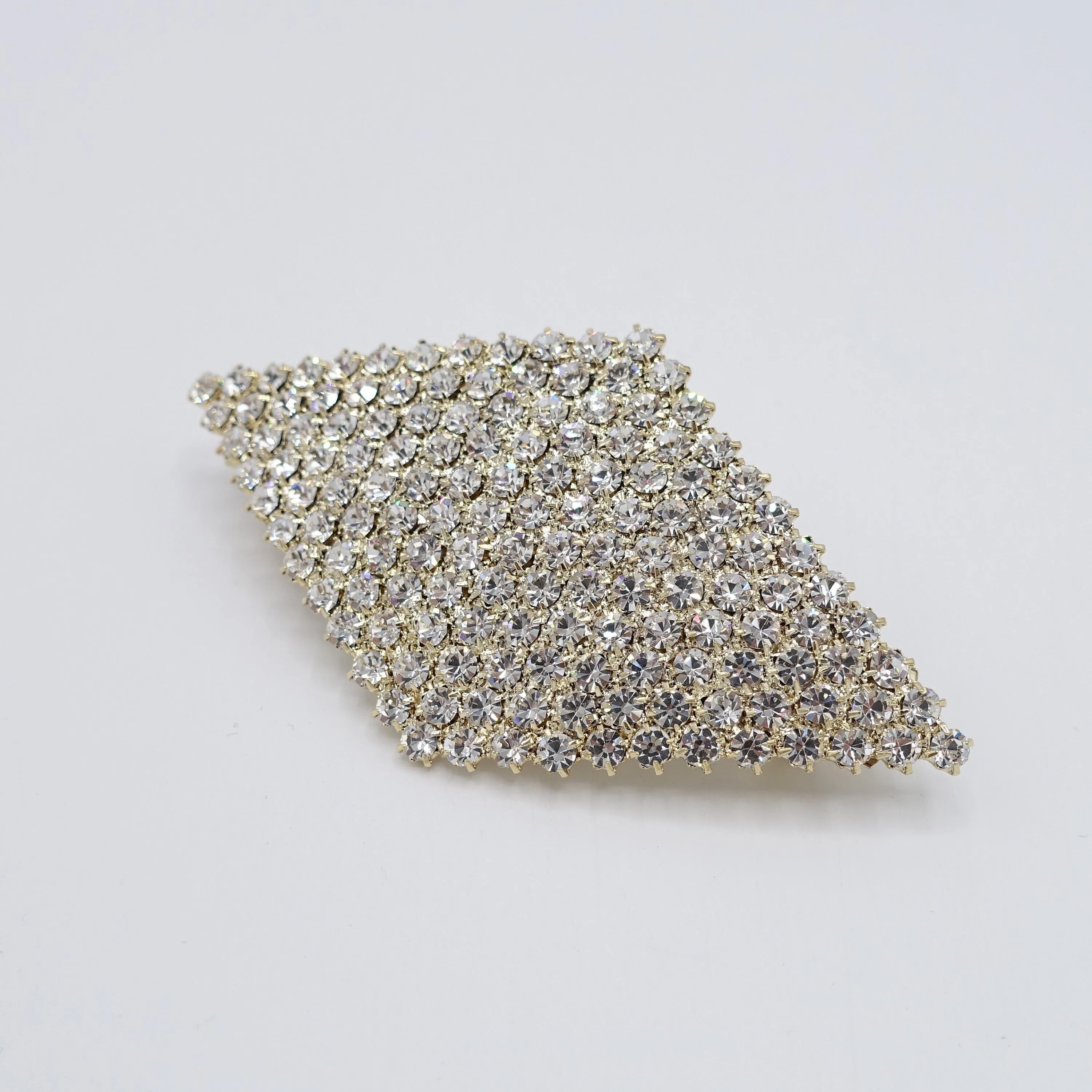 rhombus hair barrette, rhinestone hair barrette for women