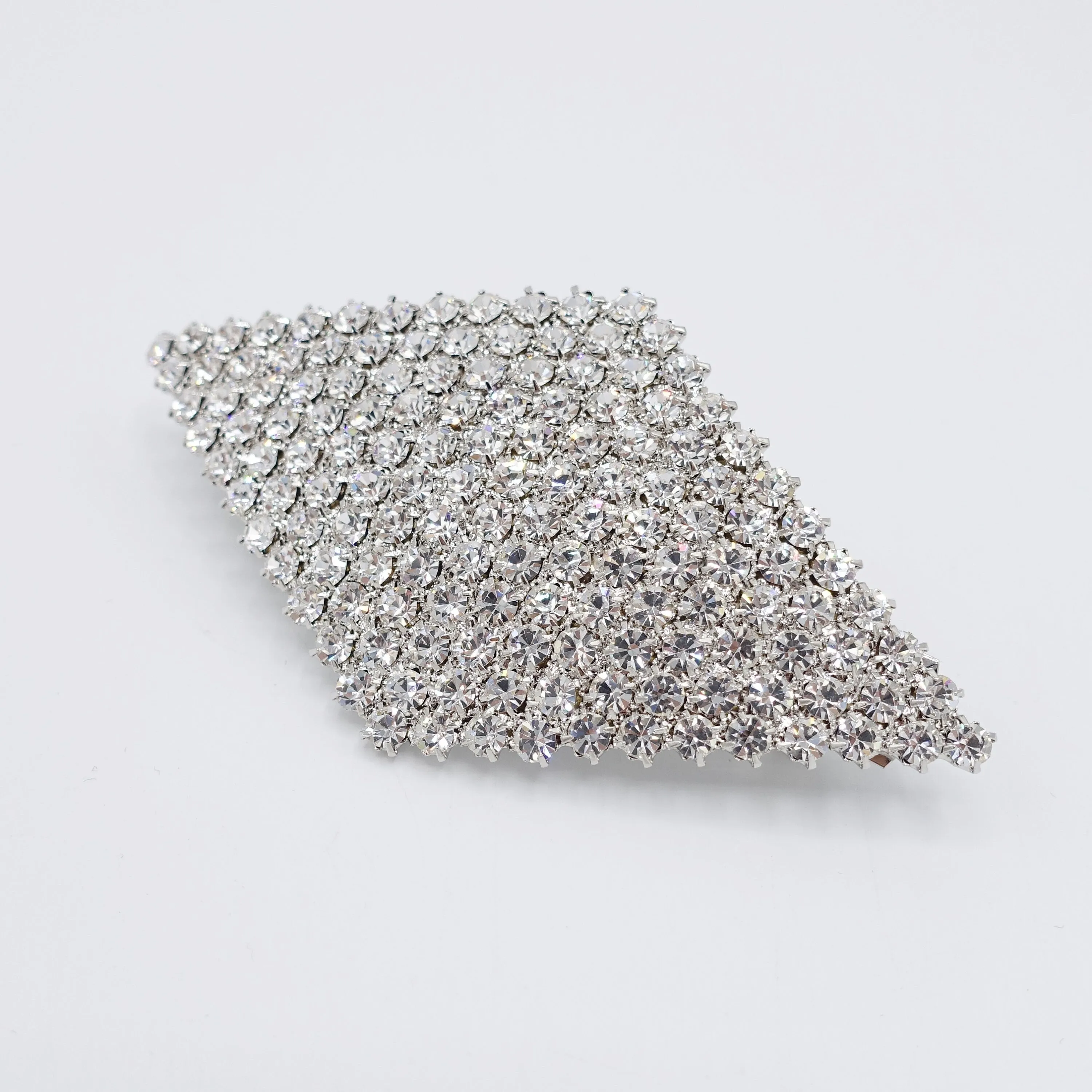 rhombus hair barrette, rhinestone hair barrette for women