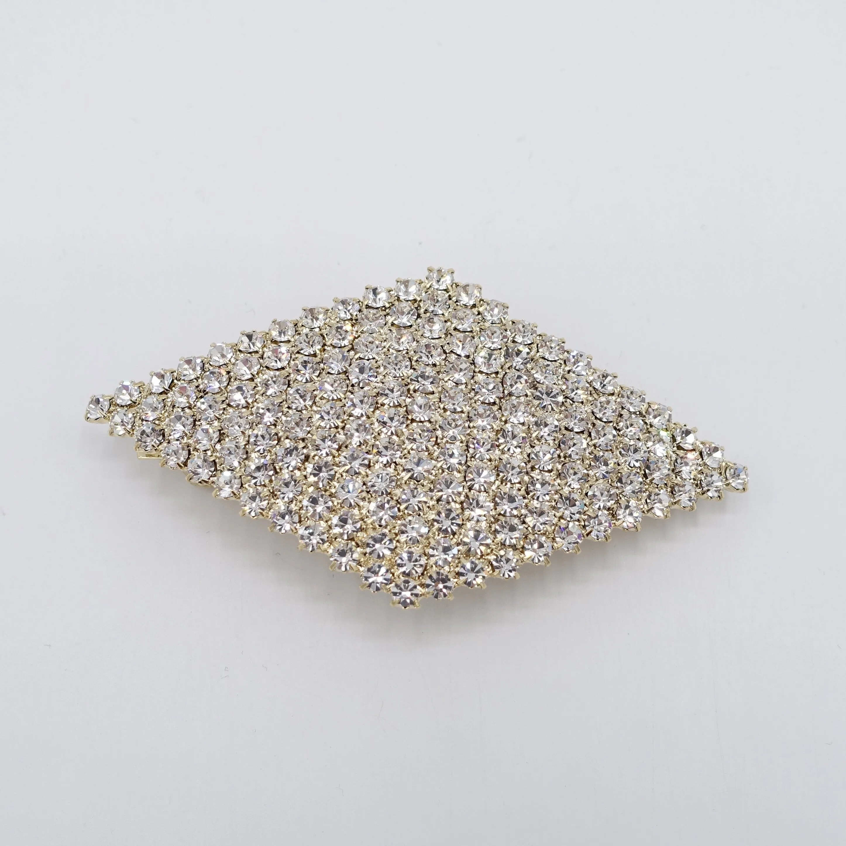 rhombus hair barrette, rhinestone hair barrette for women