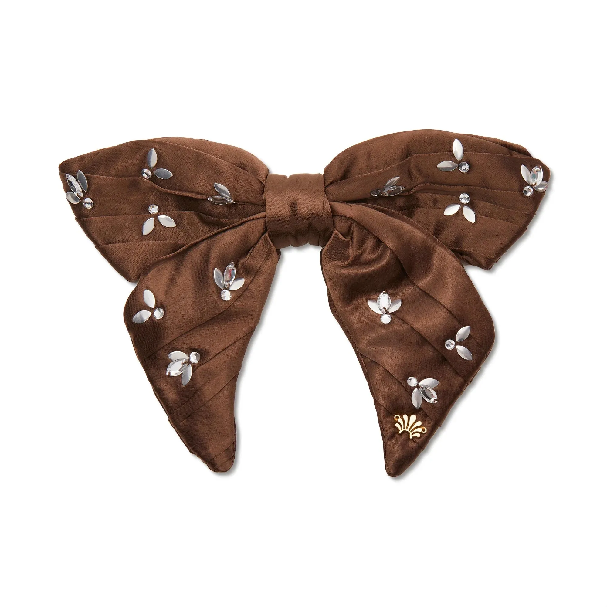 Rootbeer Crystal Honeybee Bow Barrette