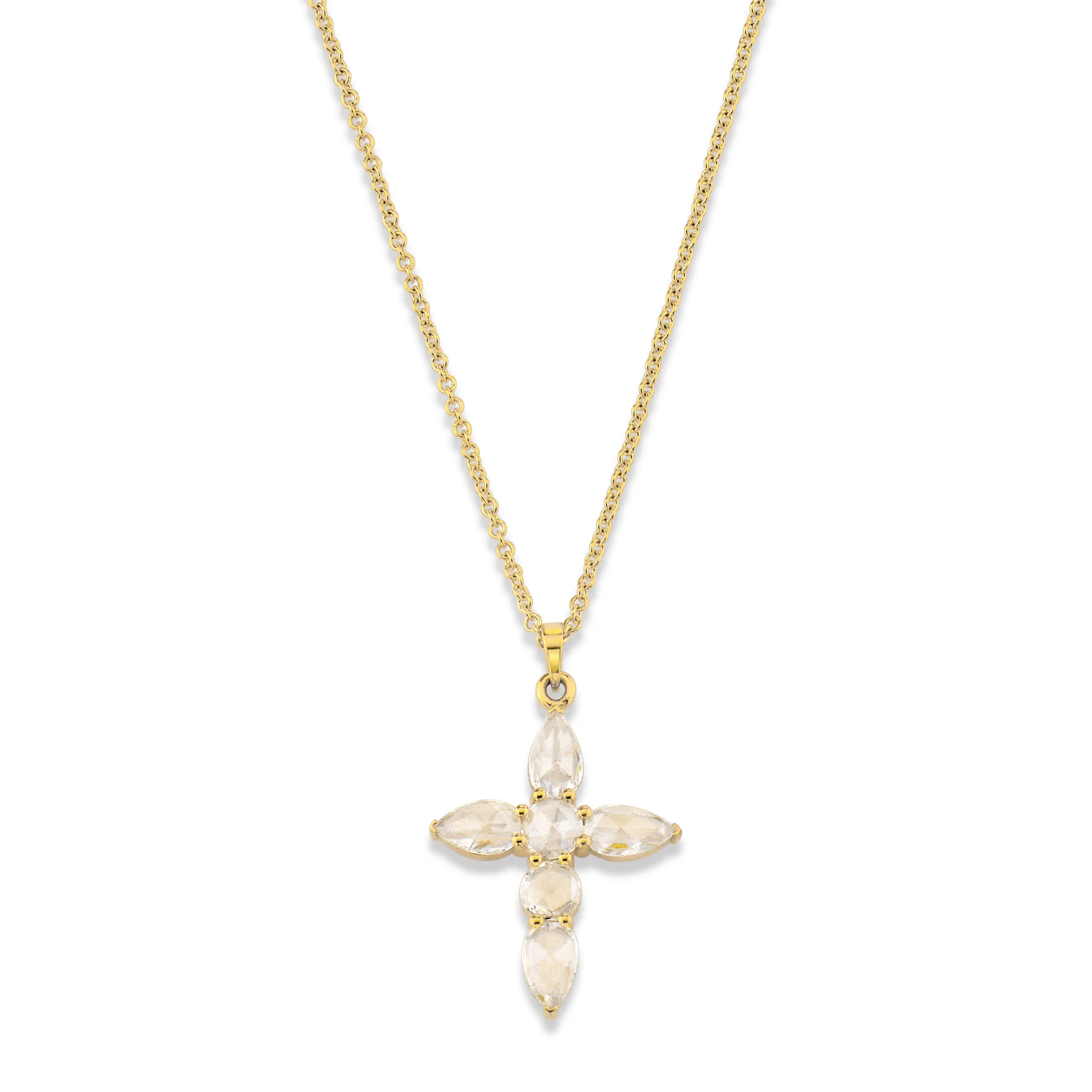 Rose Cut Diamond Faith Pendant Necklace | Ready to Ship