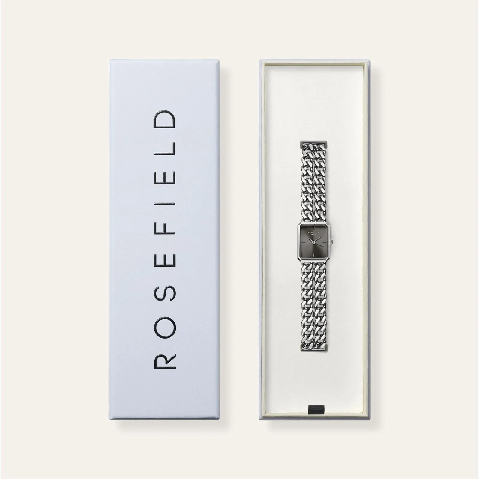 Rosefield Studio Double Chain Silver Watch