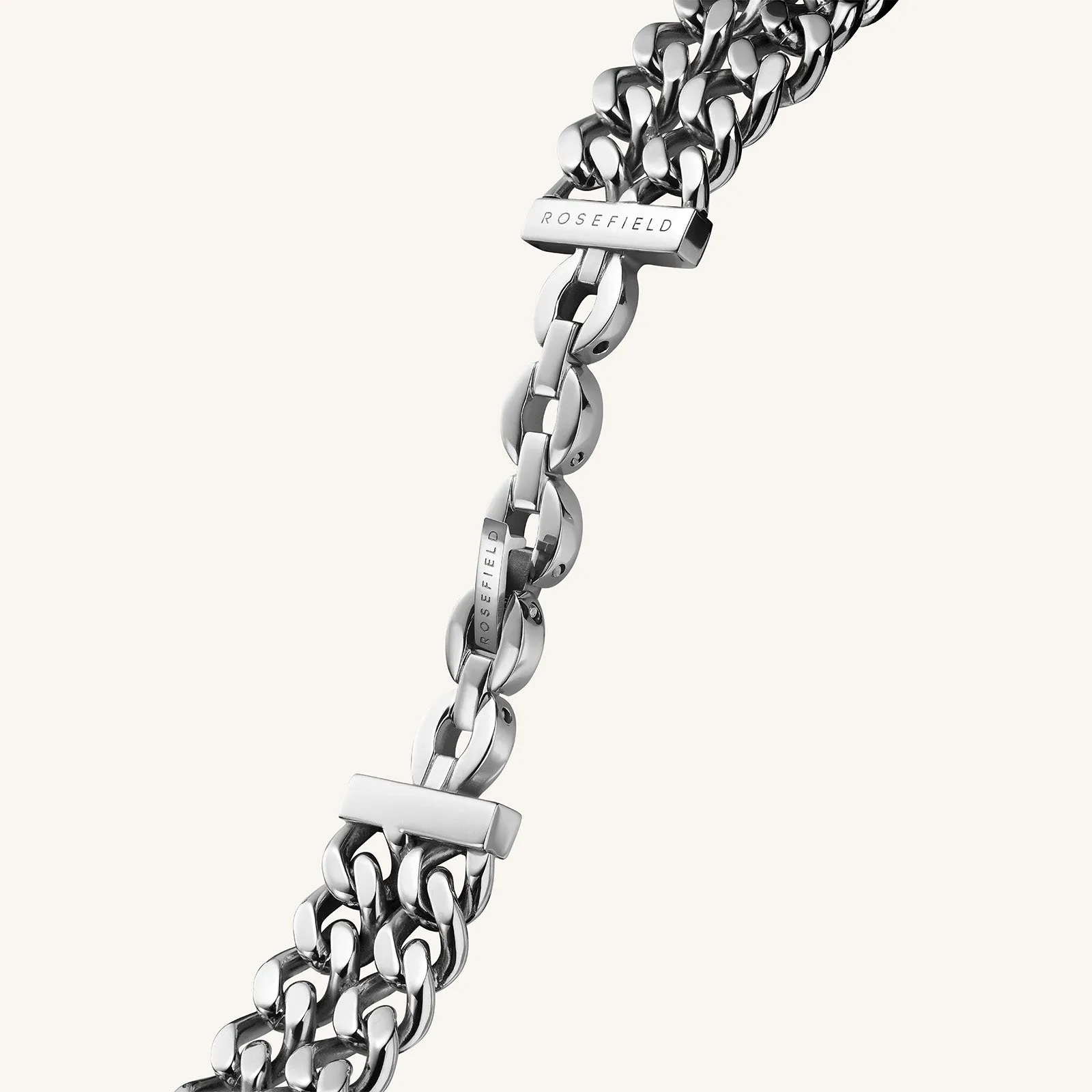 Rosefield Studio Double Chain Silver Watch