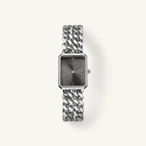 Rosefield Studio Double Chain Silver Watch