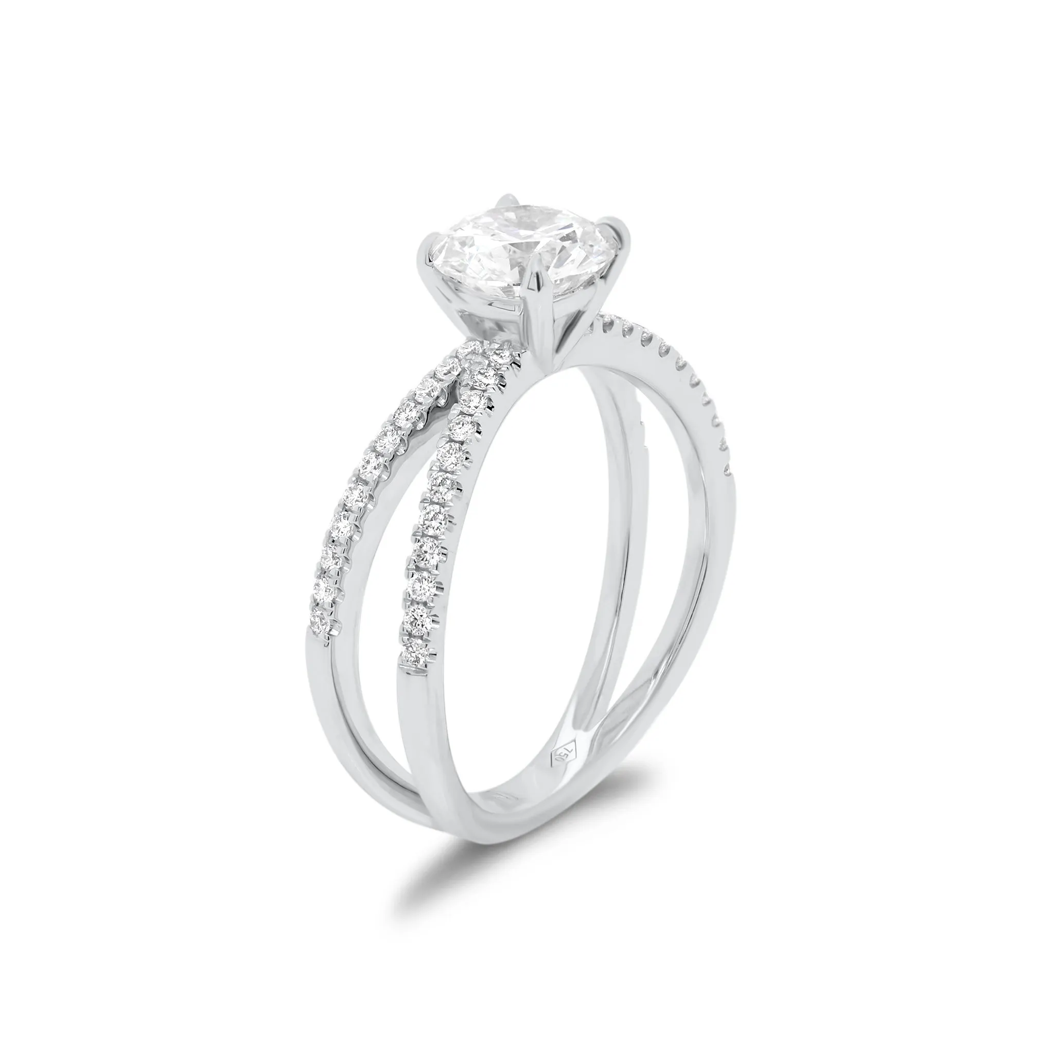 Round Diamond Engagement Ring with Open Shank