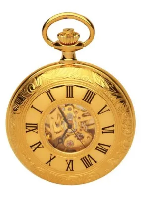 ROYAL LONDON POCKET WATCH MECHANICAL GOLD CASE 91202.02