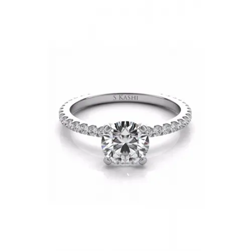 S Kashi & Sons Side Stone - Prong Set Engagement Ring EN7285WG