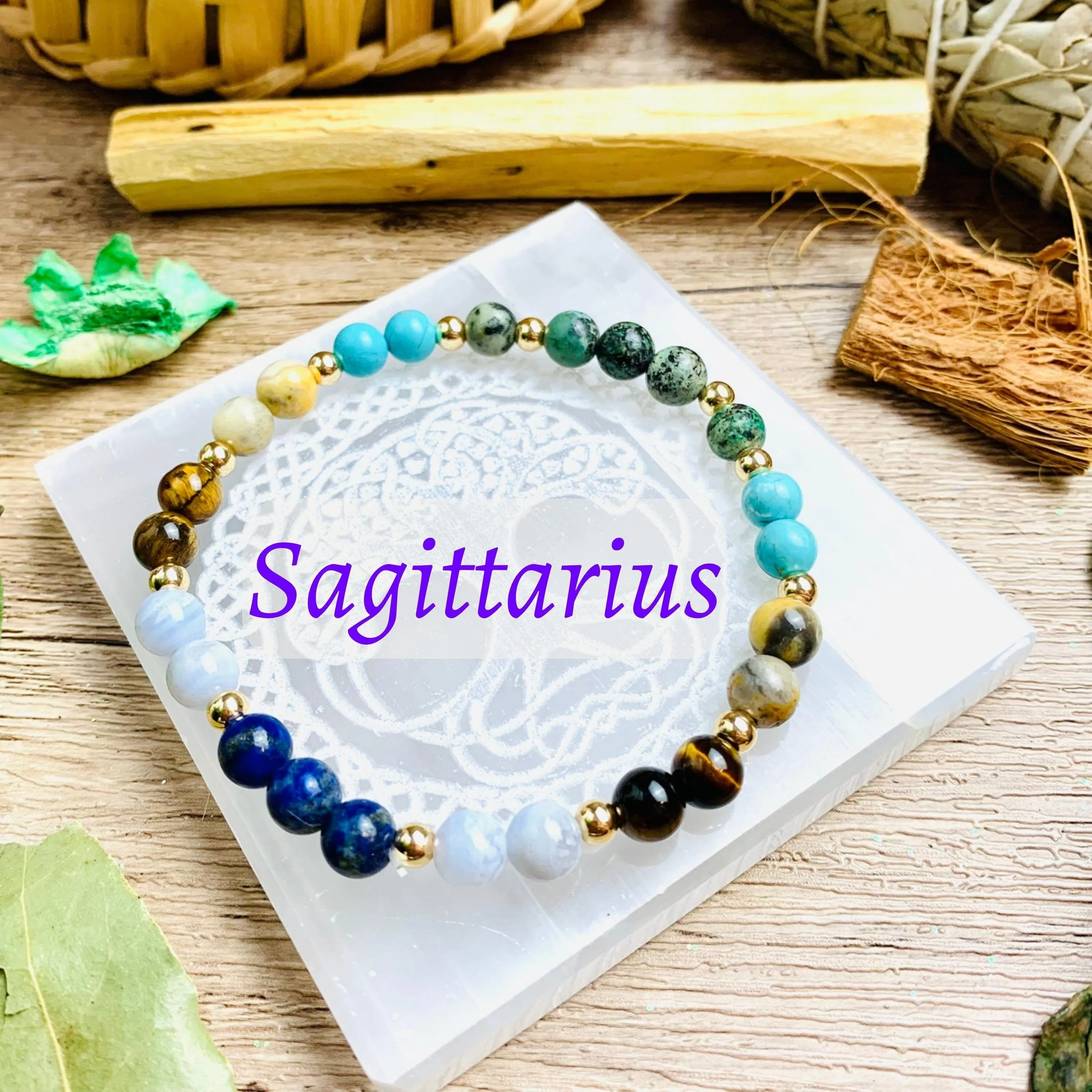 Sagittarius Zodiac Crystal Bracelet