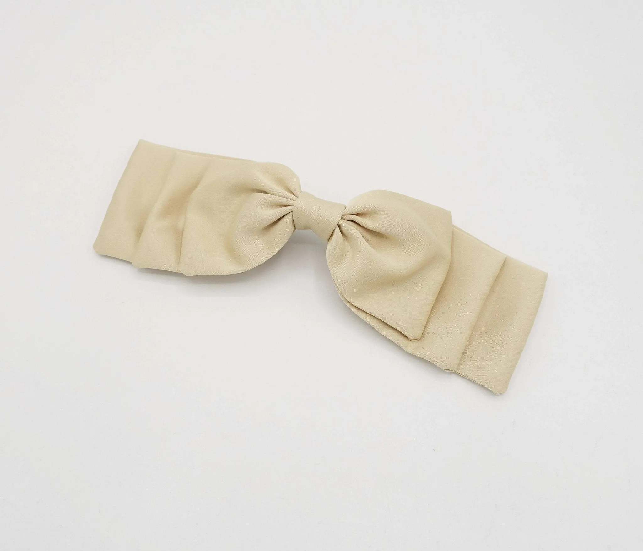 satin double stacked hair bow for women