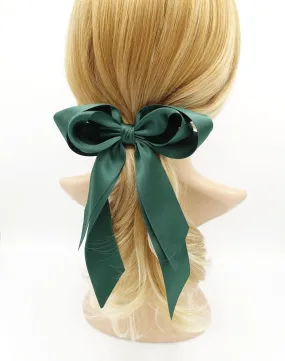 satin layered double tail hair bow