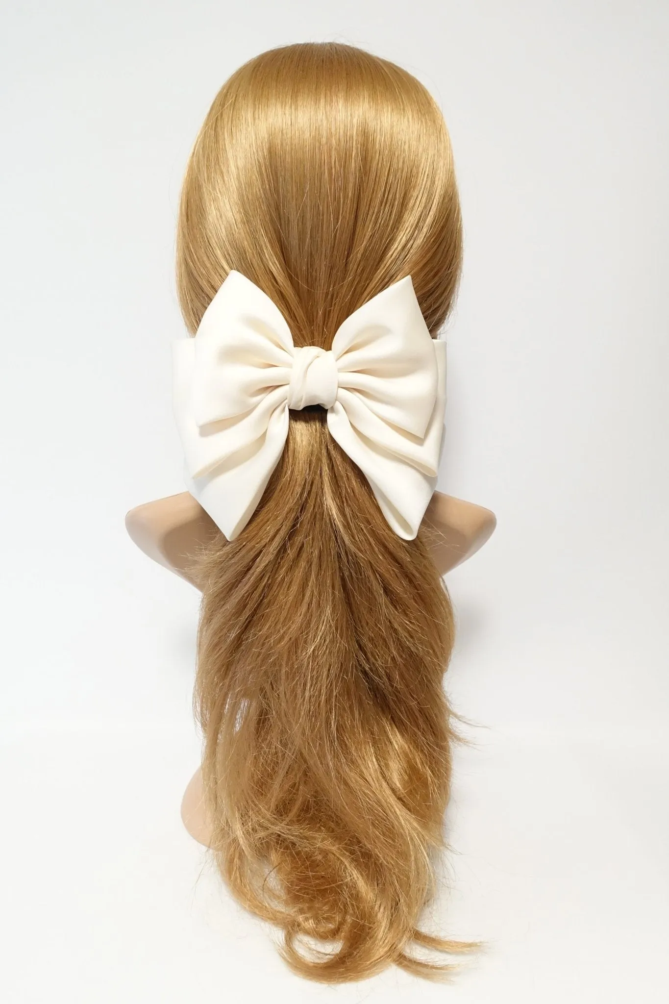 satin layered hair bow french barrette Women solid color stylish hair bow