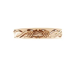 SCOTTISH THISTLE KISS CELTIC TWIST WEDDING RING