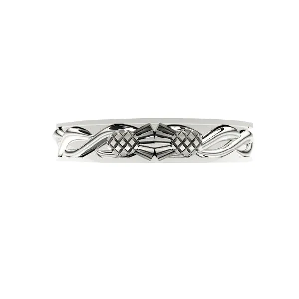 SCOTTISH THISTLE KISS CELTIC TWIST WEDDING RING