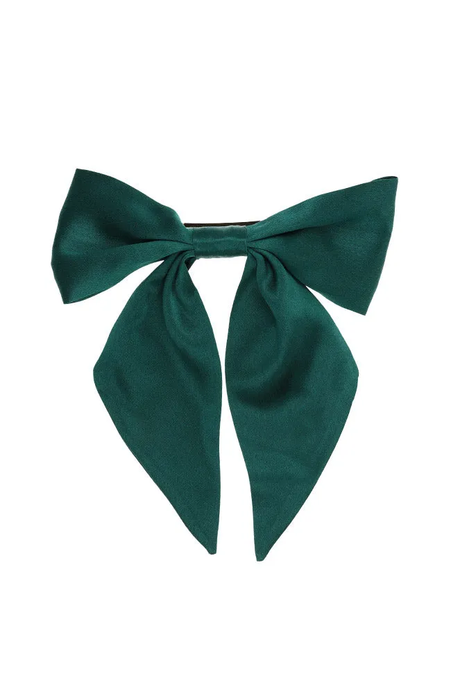 Short Bow Barrette - Silk Charmeuse