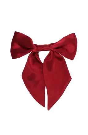 Short Bow Barrette - Silk Charmeuse