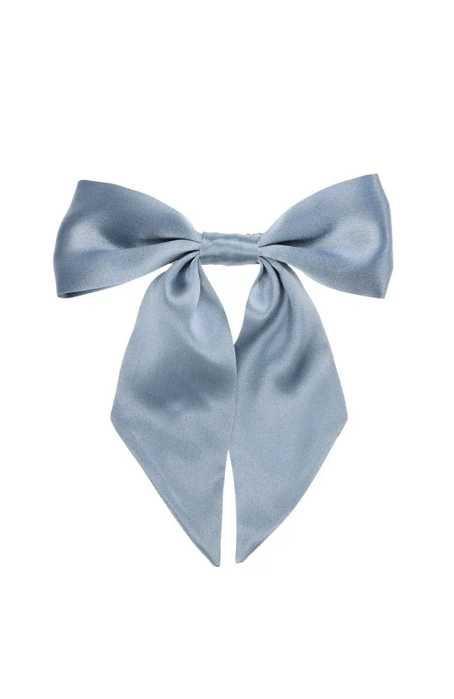 Short Bow Barrette - Silk Charmeuse