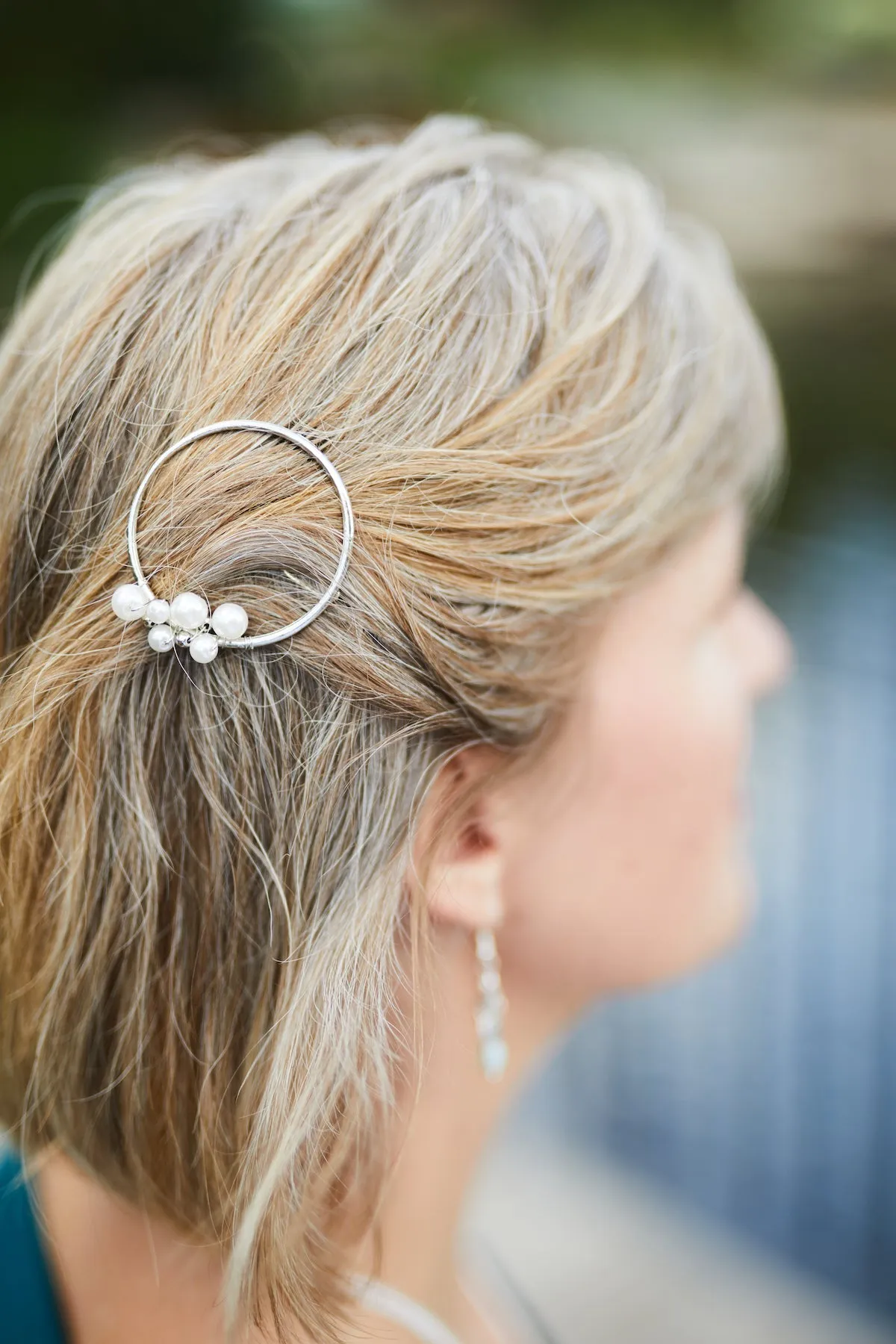 Silver Circle Hair Clip