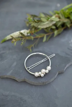 Silver Circle Hair Clip