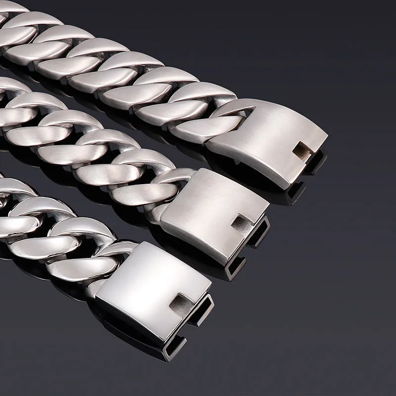 Simple Punk Style Titanium Steel Bracelet for Men - Elegant Hand Jewelry Gift