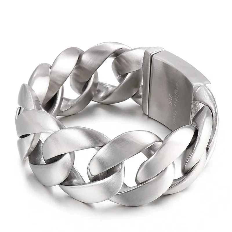 Simple Punk Style Titanium Steel Bracelet for Men - Elegant Hand Jewelry Gift