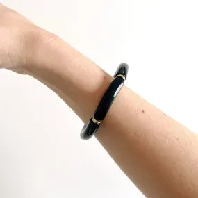 Skinny Acrylic Bamboo Bracelet: Black