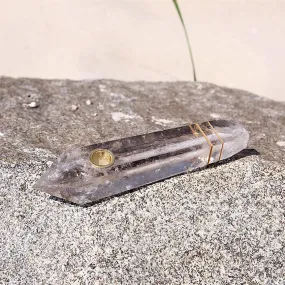 SMOKEY QUARTZ GEMSTONE PIPE