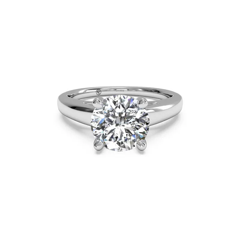 Solitaire Cathedral Round Brilliant Diamond Engagement Ring