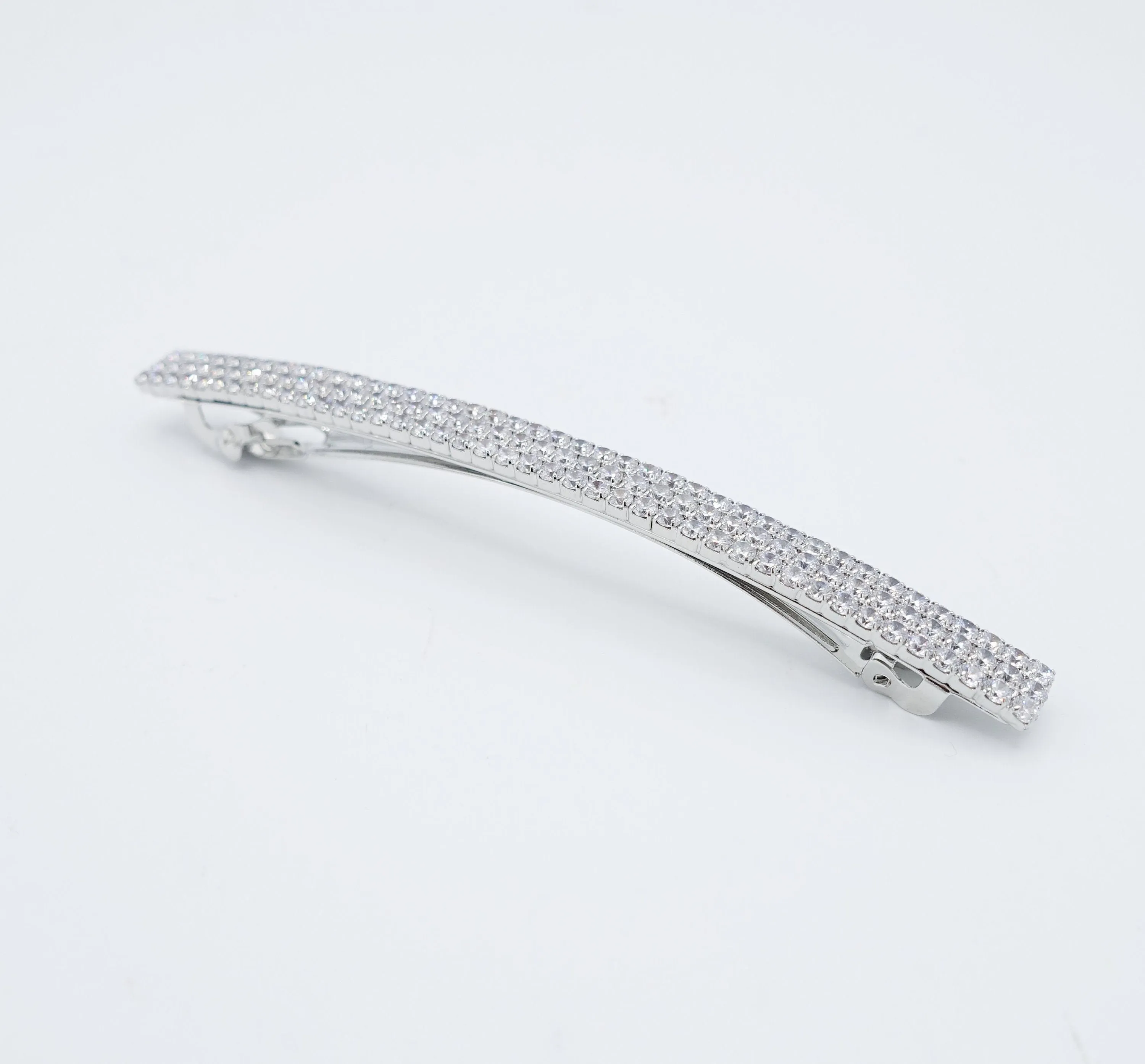 sparkly hair barrette cubic zirconia embellished french barrette women hair clip