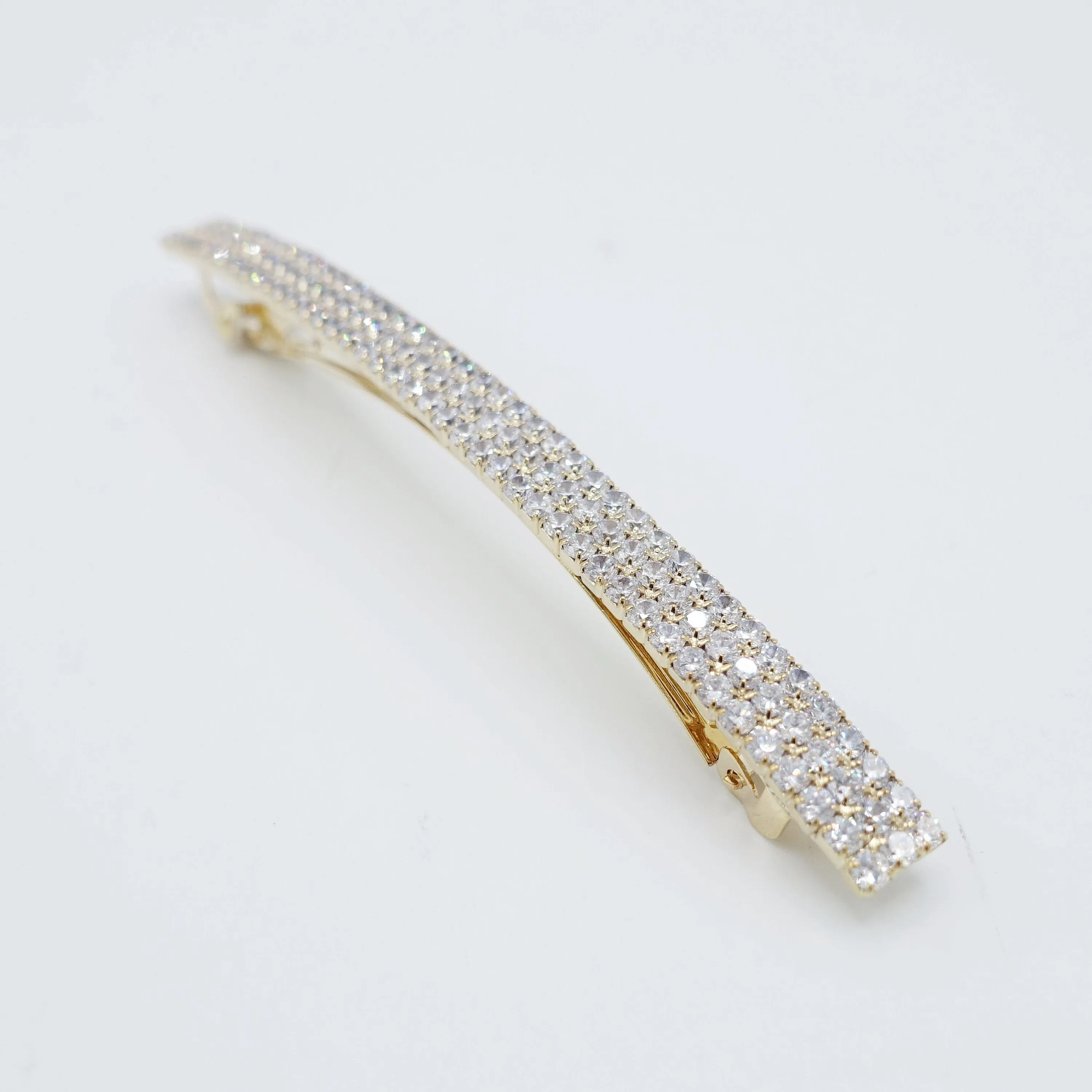 sparkly hair barrette cubic zirconia embellished french barrette women hair clip