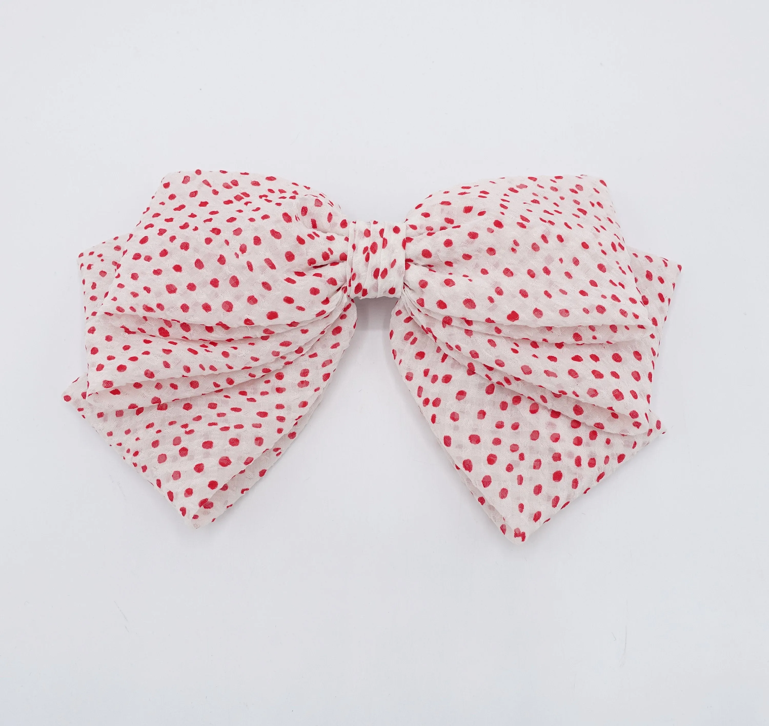 Spring Summer hair bow, dot hair bow, crepe hair bow for women