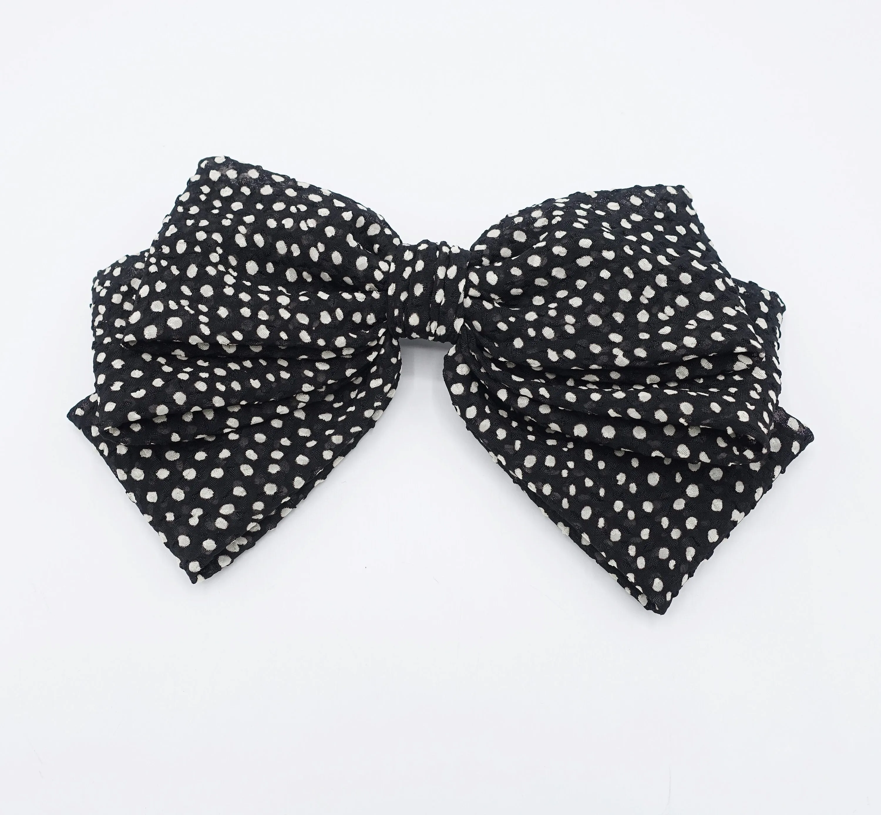 Spring Summer hair bow, dot hair bow, crepe hair bow for women