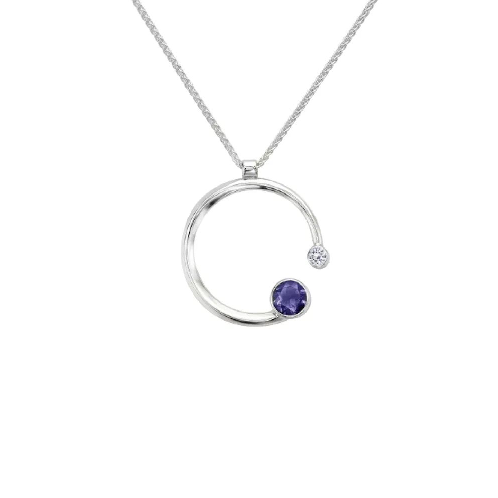 Stargazer Pendant with Iolite & White Sapphire