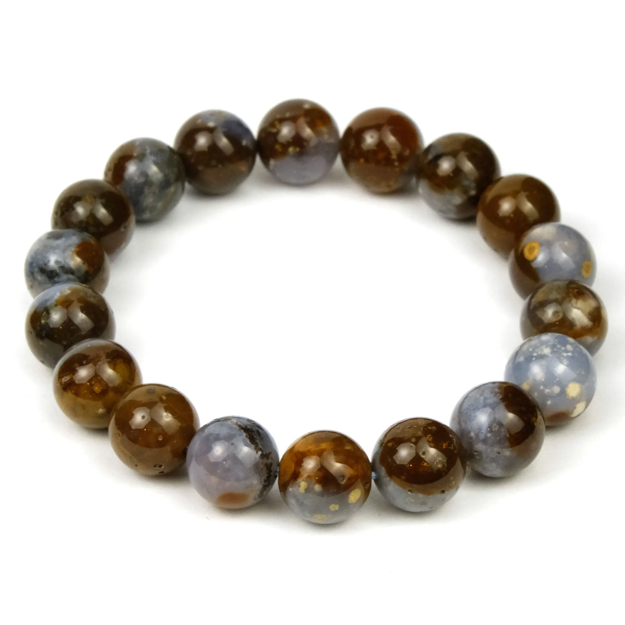 Starry Sky Madagascar Agate Stretch Bracelet 11mm