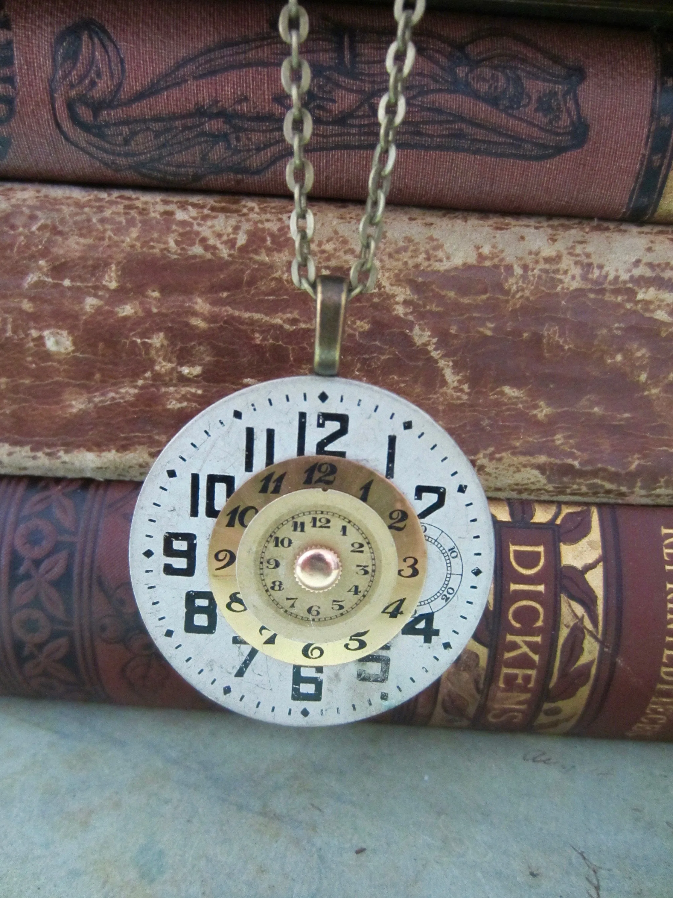 Steampunk Pendant -  Time after time  - Steampunk watch parts Necklace- Repurposed art