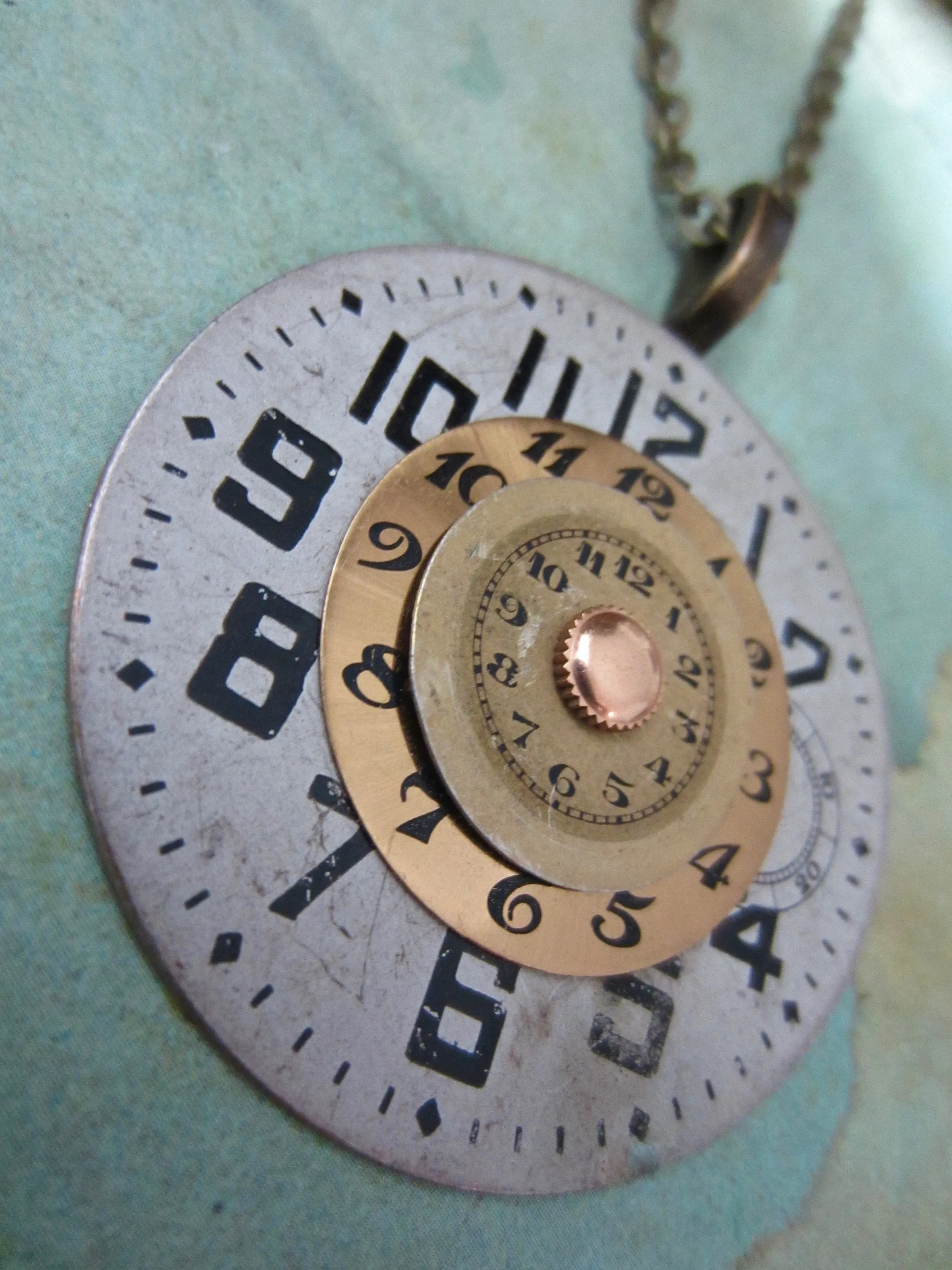 Steampunk Pendant -  Time after time  - Steampunk watch parts Necklace- Repurposed art