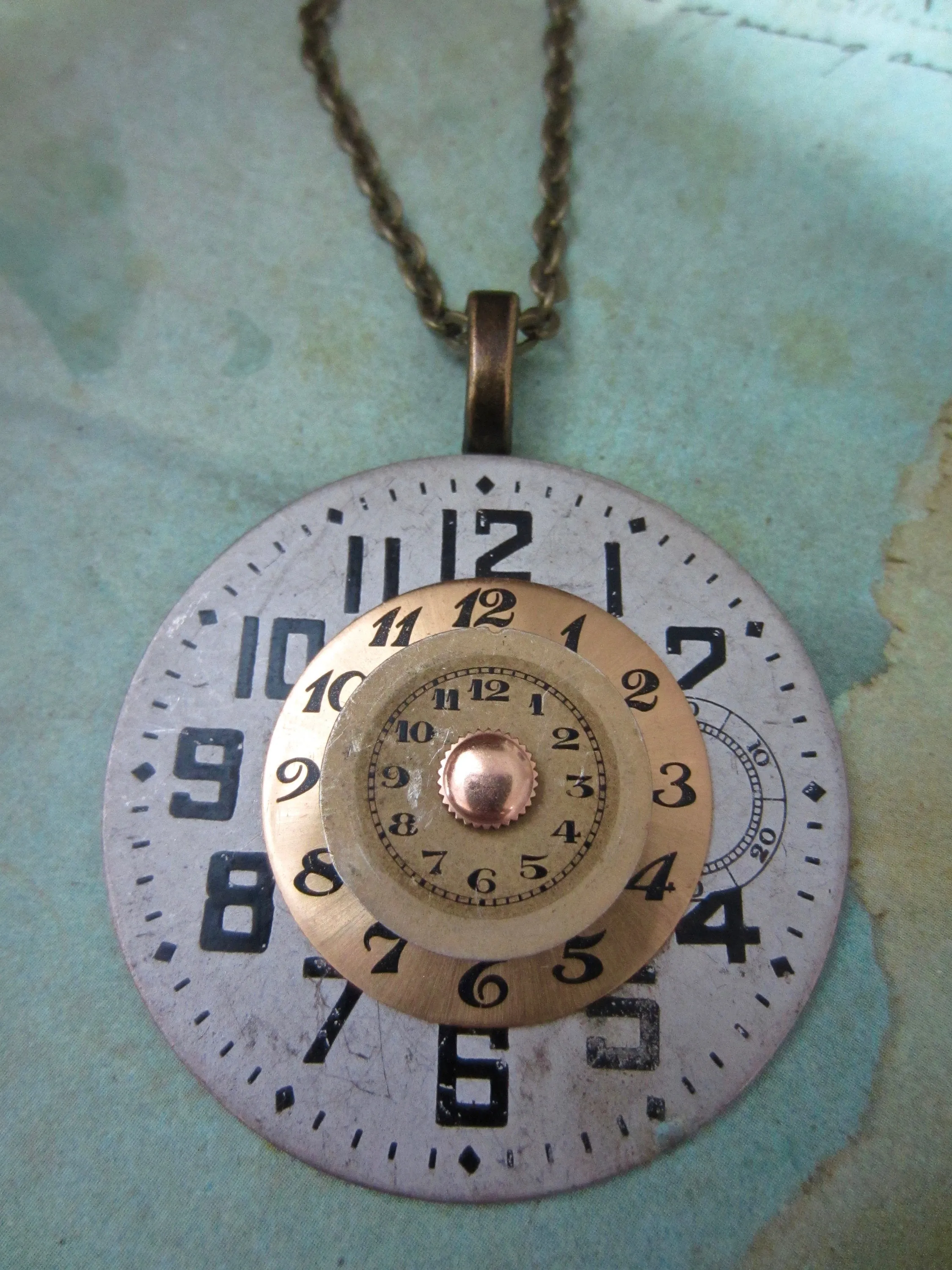 Steampunk Pendant -  Time after time  - Steampunk watch parts Necklace- Repurposed art