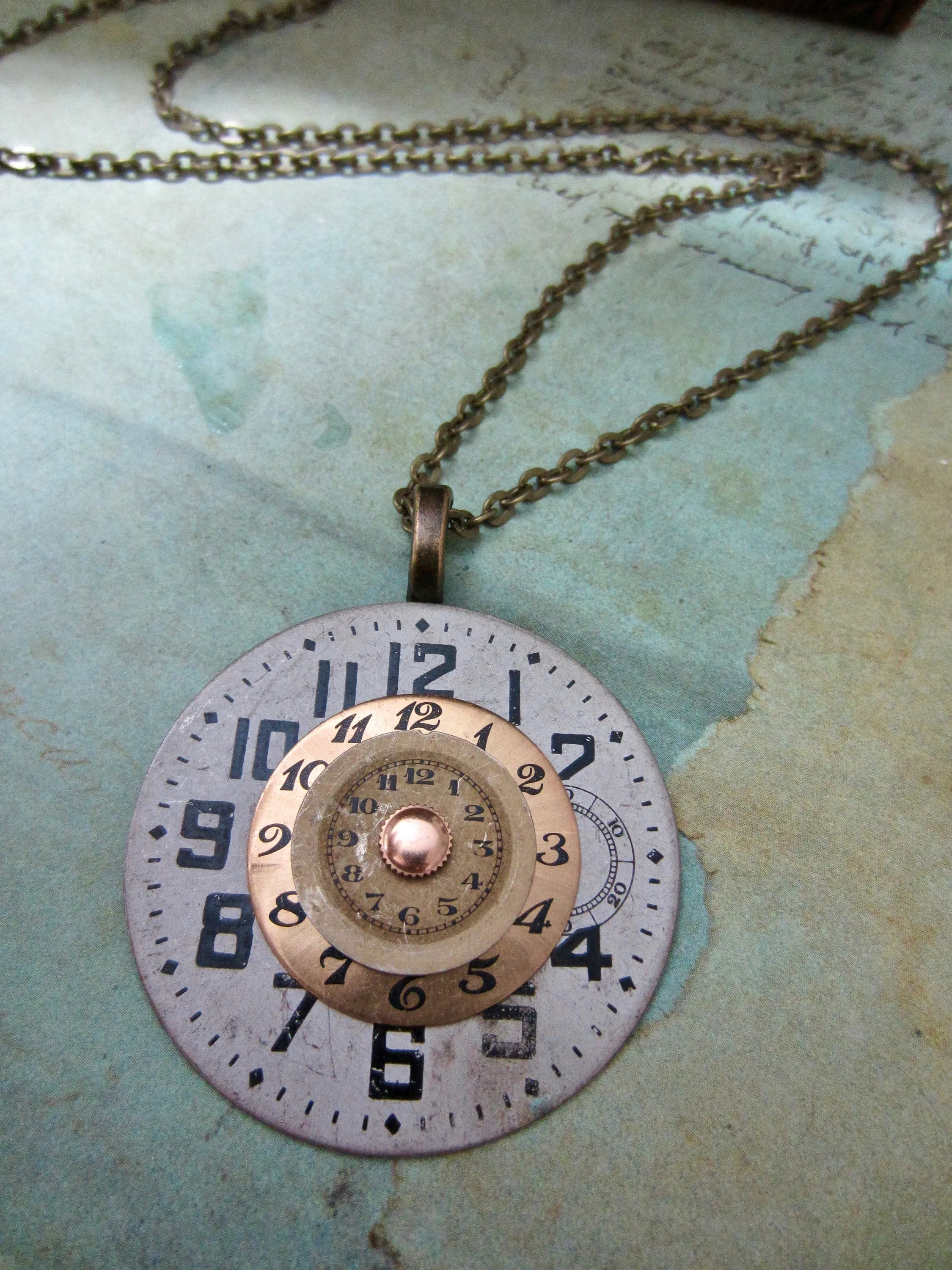 Steampunk Pendant -  Time after time  - Steampunk watch parts Necklace- Repurposed art