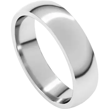 Sterling Silver Half Round Light Comfort Fit Classic Wedding Band