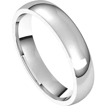 Sterling Silver Half Round Light Comfort Fit Classic Wedding Band