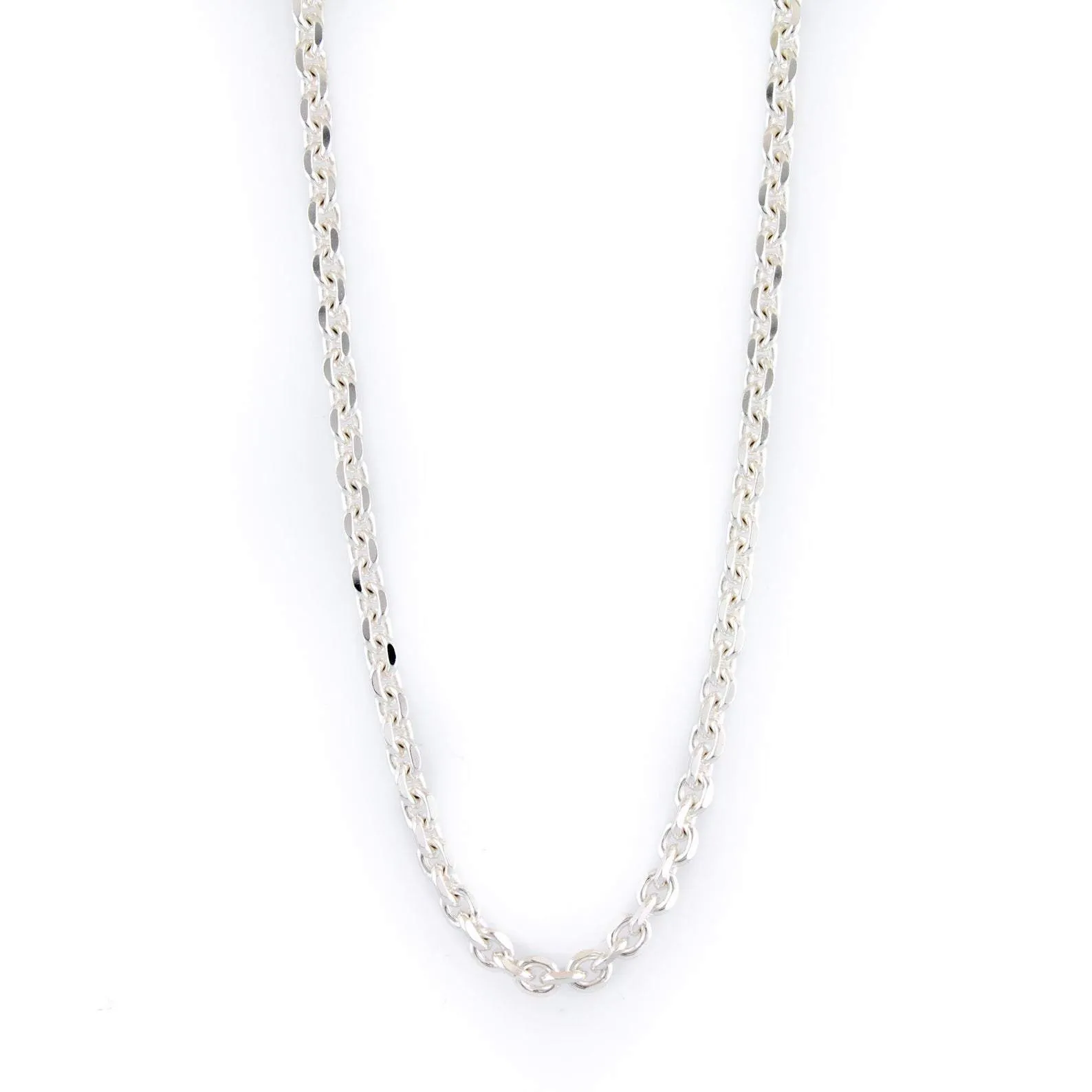 Sterling Silver Square Rolo Chain Necklace