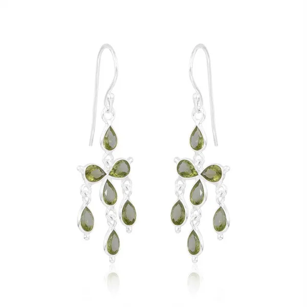 Sterling Silver Vermeil Dangle Gemstone Earrings