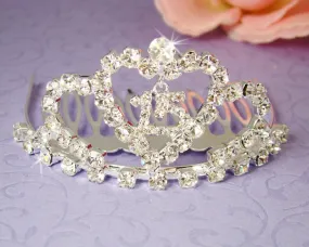 Sweet 15 Crystal Encrusted Tiara Comb