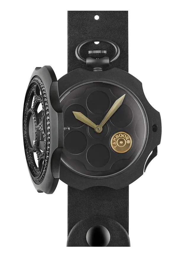 TAMBOORO Men’s watch - ONE SHOT - BLACK PVD - ZIRCONIA - TB-100-BK-ZB-BK-CP