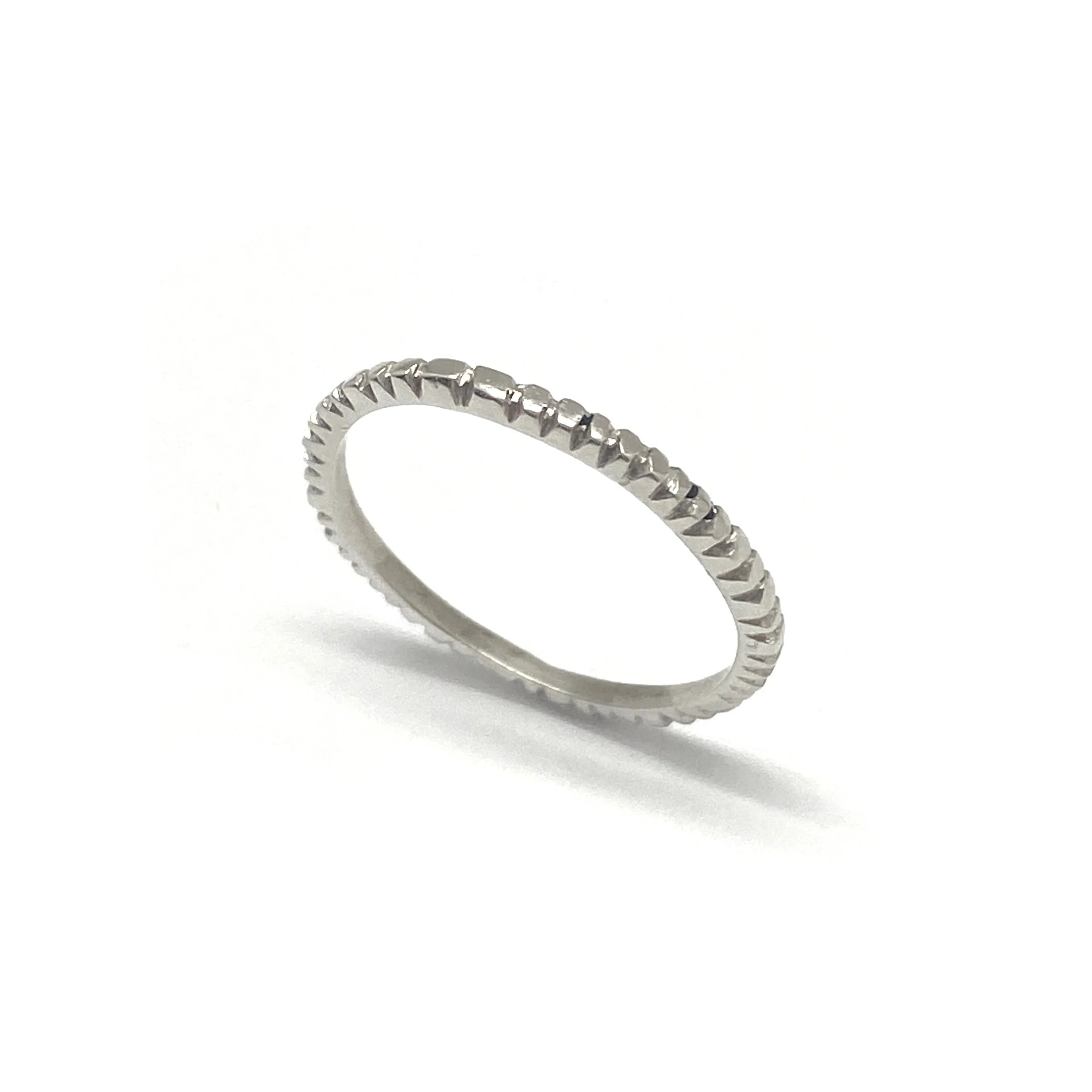 Thin Textured Silver Ring