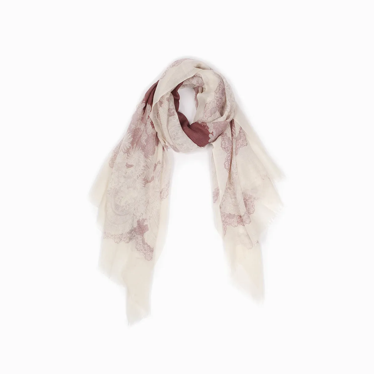 Ugg 100% Australian Merino Wool Scarf Cream and Tan