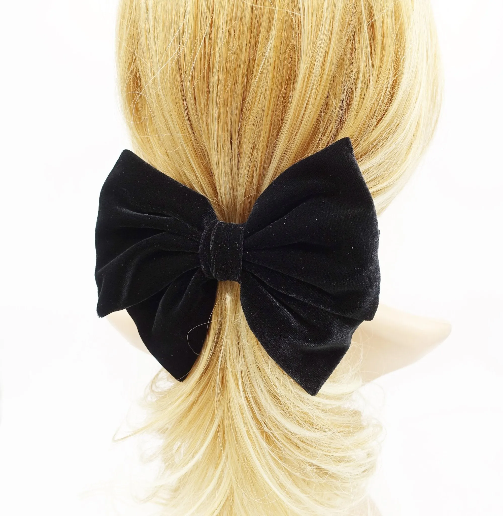 velvet hair bow butterfly big hair bow barrette for women