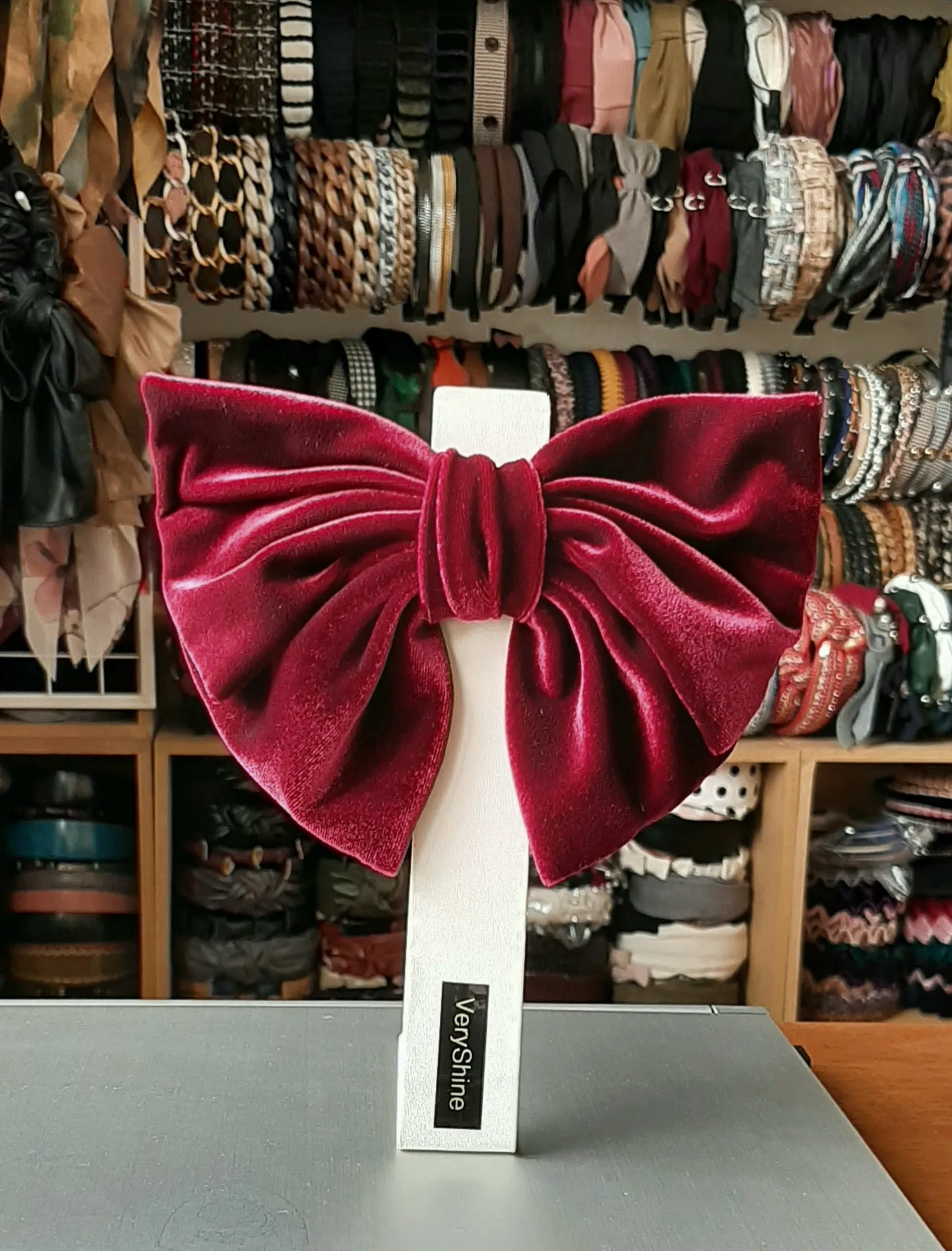 velvet hair bow butterfly big hair bow barrette for women